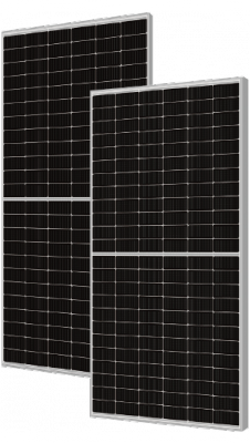Moduły PV Das Solar, mono-Si, dwustronny, ogniwa połówkowe N-type 182mm 16-BB, 2x72psc, kable +40/-20cm, moc STC 600Wp, wym.:238