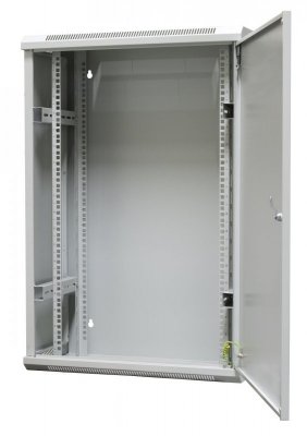 Szafa wisząca niedzielona płytka 19&#039;&#039; 18U, drzwi całe z blachy,  600×300×910mm szer./gł./wys
