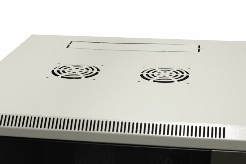 Szafa wisząca niedzielona 19&#039;&#039; 15U, drzwi blacha/szkło, 600×600×770mm szer./gł./wys. (w zestawie: półka stała oraz kom