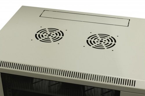 Szafa wisząca niedzielona 19&#039;&#039; 15U, niezmontowana, drzwi blacha/ szkło, 600x450x770mm szer./gł./wys. (w zestawie: półk