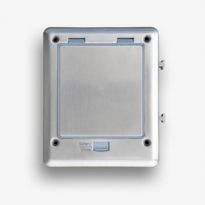 Box podłogowy 6M IP66 - puszka podłogowa do montażu gniazd standardu 22,5x45 mm (45x45 mm) uchylna