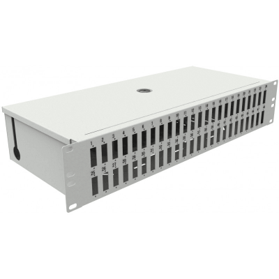 Przełącznica wysuwana 19&quot; 3U 72xSC simplex (SC Simplex / E2000 / MTRJ / LC Duplex), szara, w zestawie dławiki