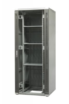 Szafa ramowa stojąca EmiterNet Top, 42U, drzwi przód blacha/szkło, 800x800x1980mm (szer./gł./wys.) (w zestawie: panel 4 wentylat