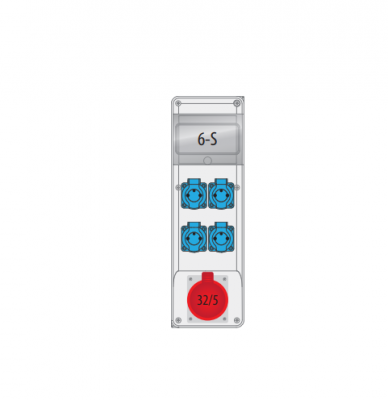 Rozdzielnica budowlana 1x32/5, 4x250V IP44 R-BOX SLIM B.SLIM-6S-29 Pawbol
