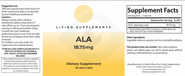 Kwas alfa liponowy ALA 18.75 mg - 90 kapsułek Alpha Lipoic Acid
