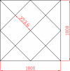 Lustro Glamour 1000mm x 1000mm faza 12mm PREMIUM