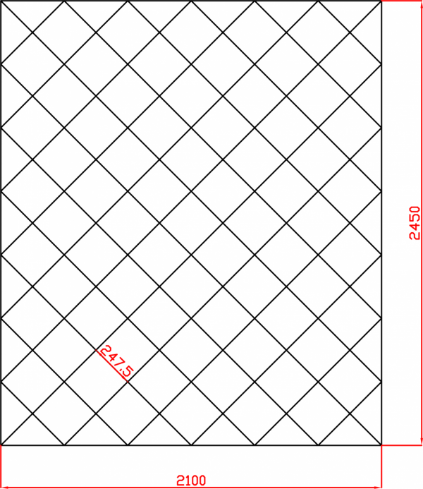 Lustro Glamour 2100mm x 2450mm faza 12mm