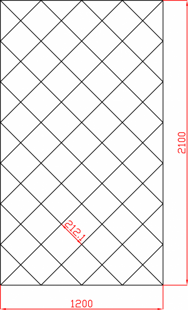 Lustro Glamour 1200mm x 2100mm faza 12mm