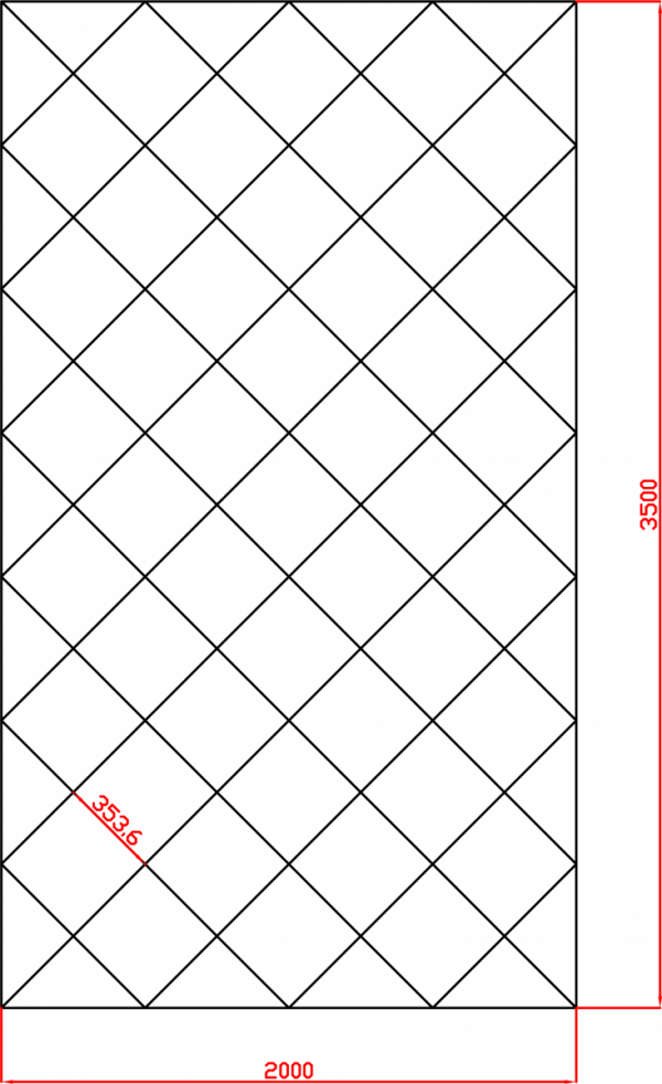 Lustro Glamour 2000mm x 3500mm faza 12mm