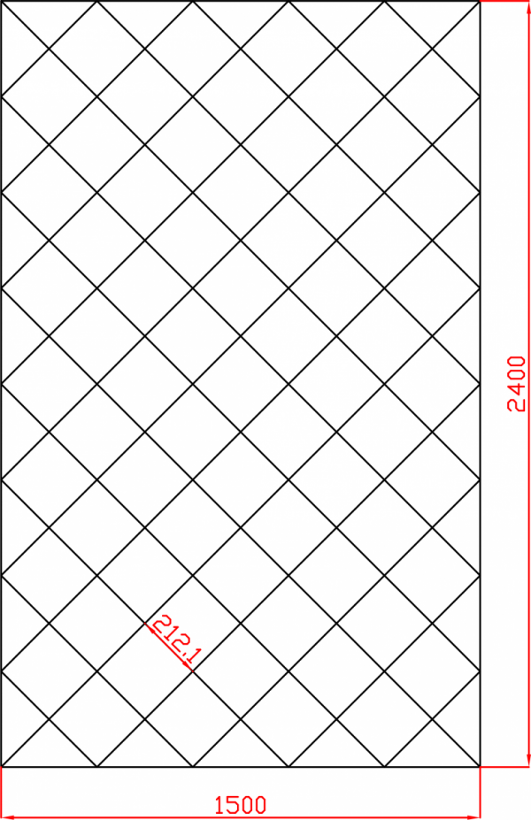Lustro Glamour 1500mm x 2400mm faza 12mm