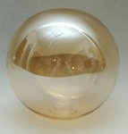 Klosz szklany kula G9 bursztyn 10cm,otwór 2cm