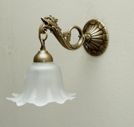 Kinkiet mosiężny,lampa ścienna z mosiądzu
