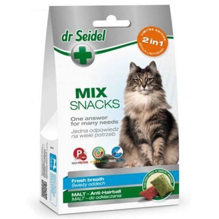 DR SEIDEL Smakołyki Dr Seidla dla kotów mix 2 w 1 na świeży oddech &amp; malt 60 g