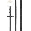 Wodze Dwustronne skórzane Stubben NT Extra Grip 9 stoperów hooks - czarne