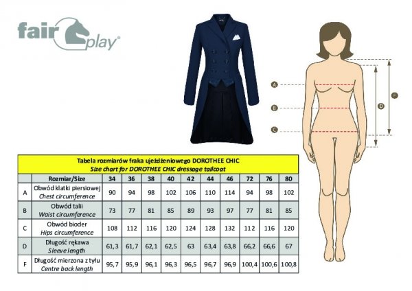 Frak Fair Play DOROTHEE CHIC ROSEGOLD czarny - rozmiar 76 (przedłużone 38)