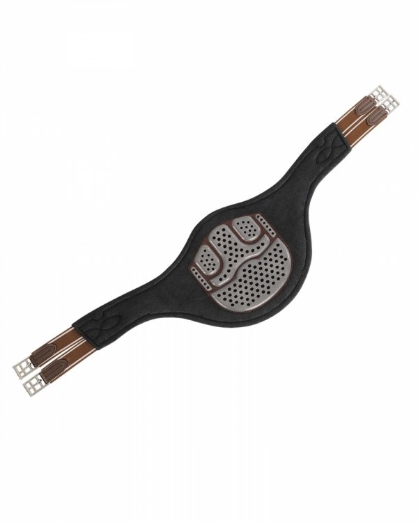 Popręg skokowy z Fartuchem Acavallo Gel Classic &amp; PVC - brązowy