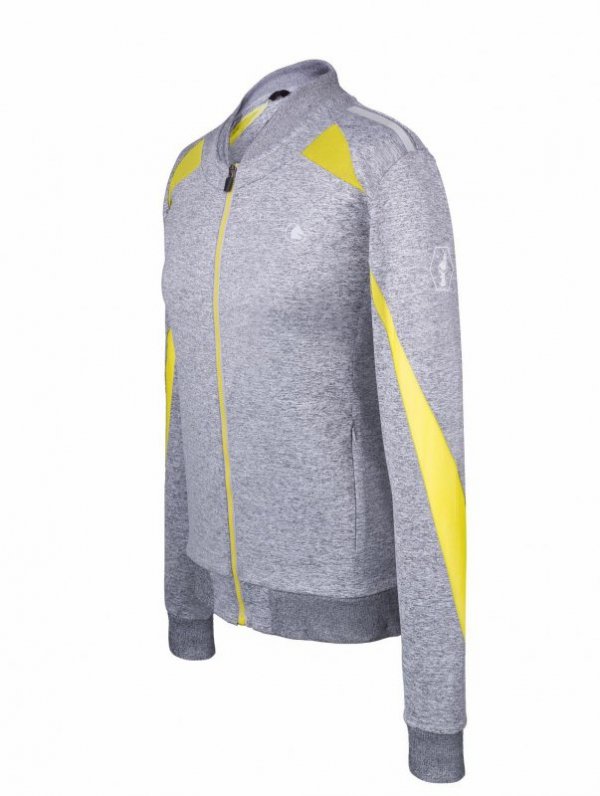 Bluza Jeździecka Damska Fair Play JAGER szary mel-limonka 34/S