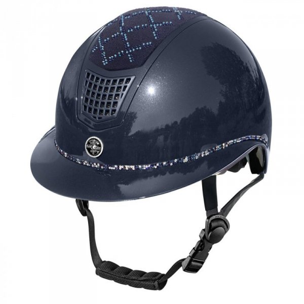 Kask Fair Play z szerokim daszkiem QUANTINUM W-V SPOTLIGHT SHINY  SILVER granatowy