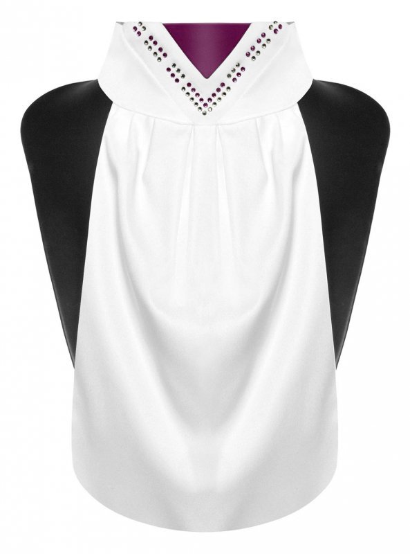 Plastron Fair Play FAVEN biało-jagodowy  L  (38-40 cm)
