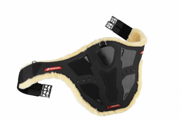 Popręg ZANDONA  CARBON AIR SENS+ STUD czarny       z futrem