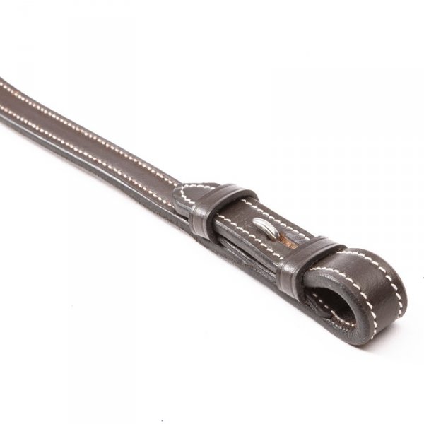 Miękkie skórzane wodze KAVALKADE &quot;Hunter&quot; - plecione-19mm - brązowe / srebrne