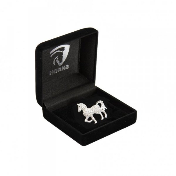 Plastronpeld Horka Glitter Paard Zilver
