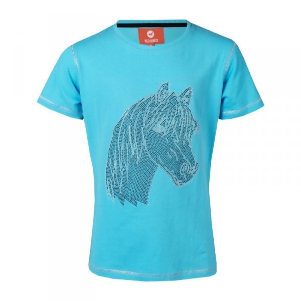 T-shirt jeździecki Horka Caliber niebieski