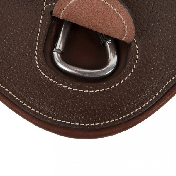 Popręg Skokowy z Fartuchem Antares Carabiner Stud Girth - brązowy