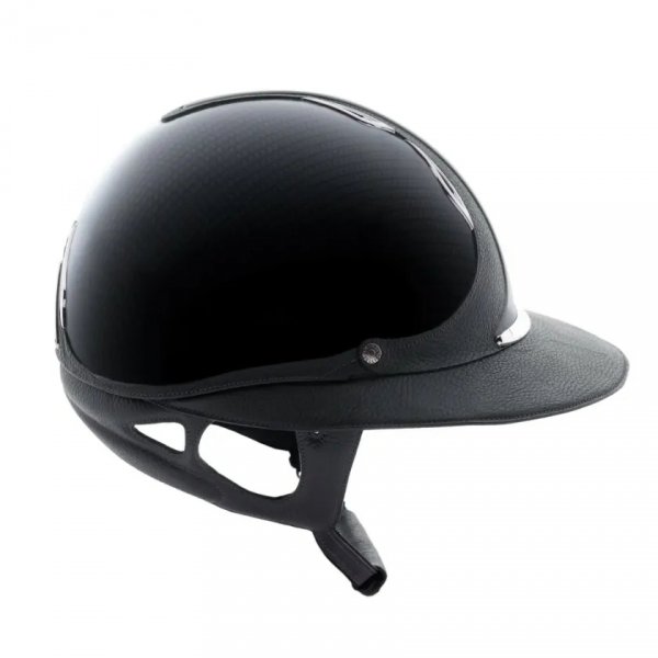 Kask Antares Premium Glossy Eclipse Carbon- szeroki daszek - Swarovski