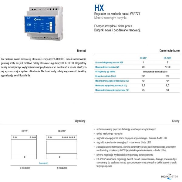 Regulator do zasilania dwóch nasad VBP777 - HX.2VBP