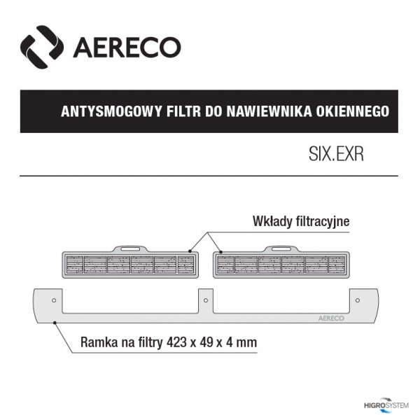 Filtr do nawiewnika okiennego EXR Aereco - 1 szt.