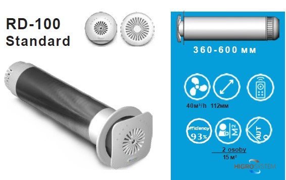 Rekuperator ścienny Climtec RD-100 standard