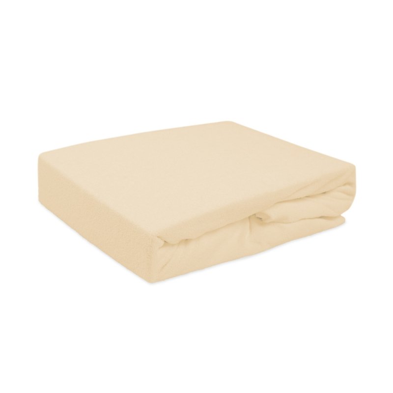 Prześcieradło Frotte PREMIUM na wysoki materac 90x200 na gumkę wz. 047 jasny beż