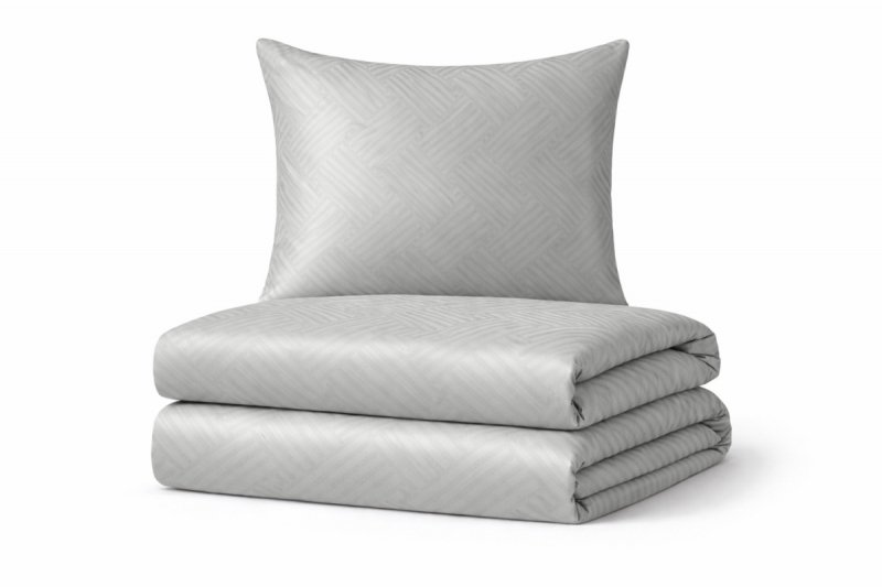 Pościel satyna ADAMASZEK geometryczny 160x200 wz. 42 jasny szary