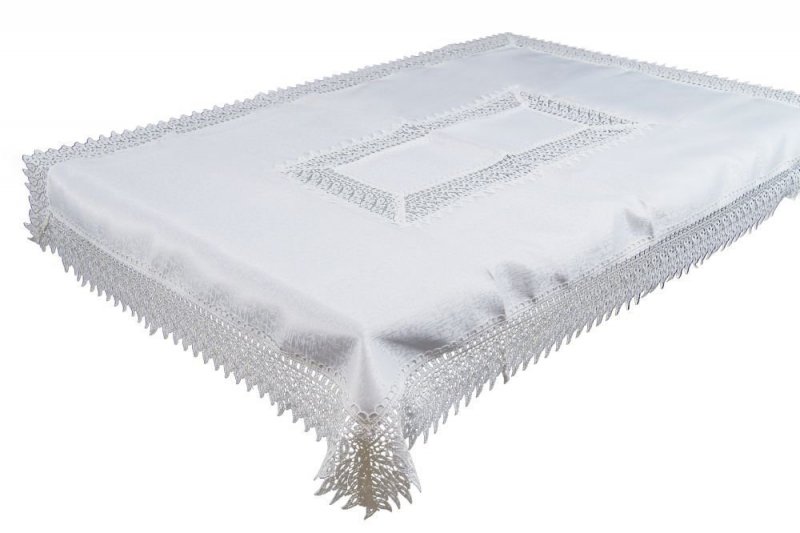 Obrus gipiurowy rozmiar 140x180 wzór biały (144)