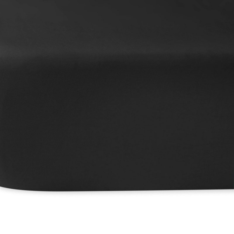 Prześcieradło satynowe bez gumki 160x220  - czarny