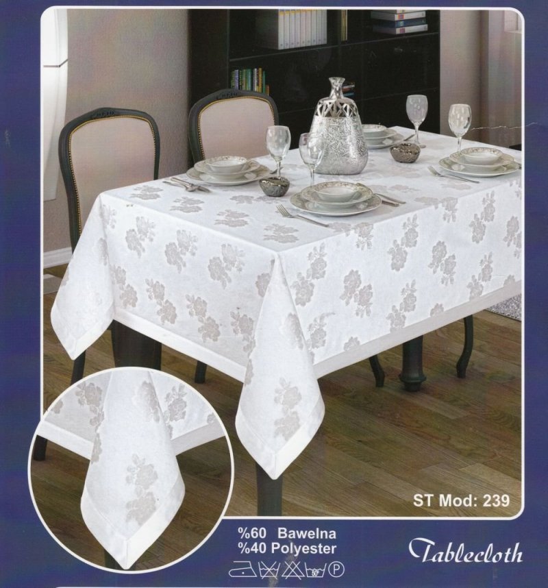 Obrus teflonowy rozmiar 50x100 wzór biały (239B)