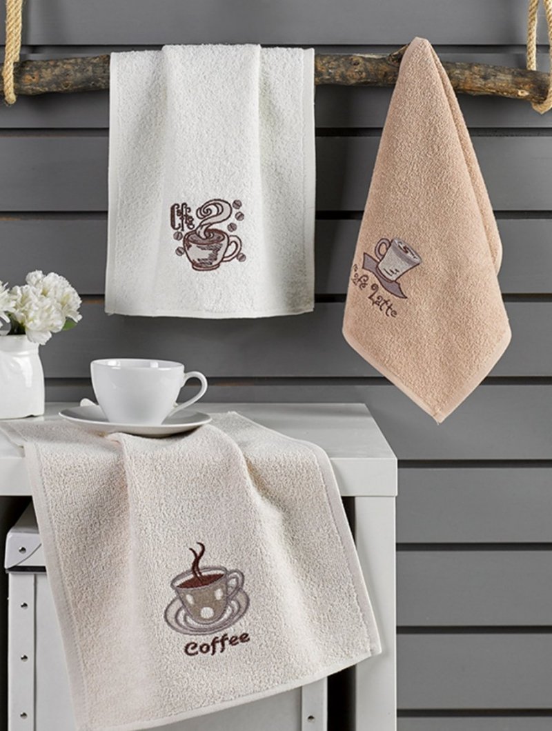Komplet ręczników trzyczęściowy CAFFE PRIMA 3x 30x50 wz. 3217/V2