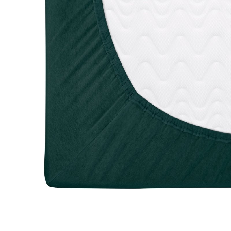 Prześcieradło Jersey PREMIUM na wysoki materac 180x200 na gumkę wz. 036 zieleń butelkowa