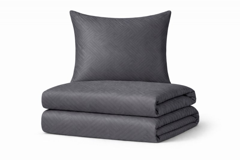 Pościel satyna ADAMASZEK geometryczny 160x200 wz. 44 ciemny szary