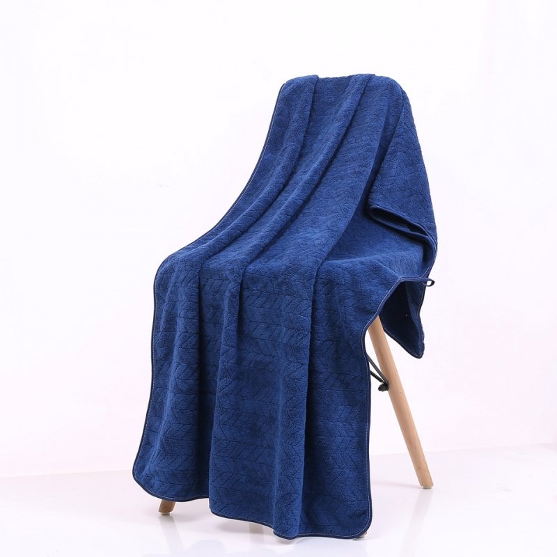 Komplet ręczników z mikrofibry 70x140 i 35x75 wz. PJ-M6 granatowy