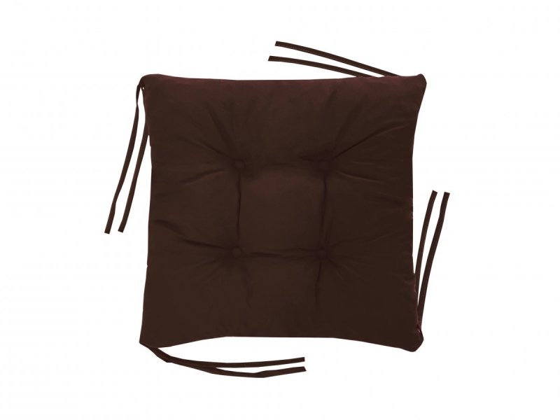 Poduszka na krzesło, pikowana wiązana 40x40 cm - brązowy