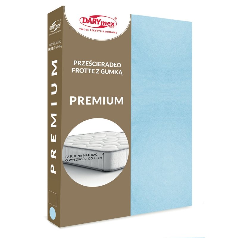 Prześcieradło Frotte PREMIUM na wysoki materac 120x200 na gumkę wz. 009 niebieski