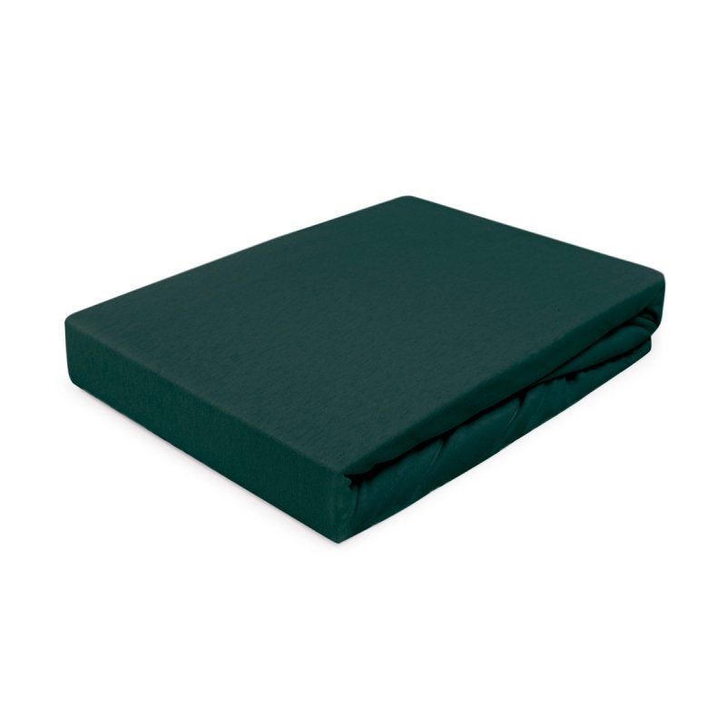 Prześcieradło Jersey PREMIUM na wysoki materac 140x200 na gumkę wz. 036 zieleń butelkowa