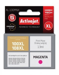 Tusz Activejet AL-100MNX (zamiennik Lexmark 100XL/108XL 14N1070E; Supreme; 13 ml; czerwony)