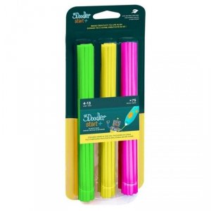 FILAMENT 3DOODLER START EKO, 2.5MM, 75 SZTUK, NEON GLOW, ZIEL, ŻÓŁTY, RÓŻ 3DS-ECO-MIX4-75