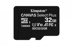 Karta pamięci z adapterem Kingston Canvas Select Plus SDCS2/32GB (32GB; Class 10, Class U1, V10; + adapter)