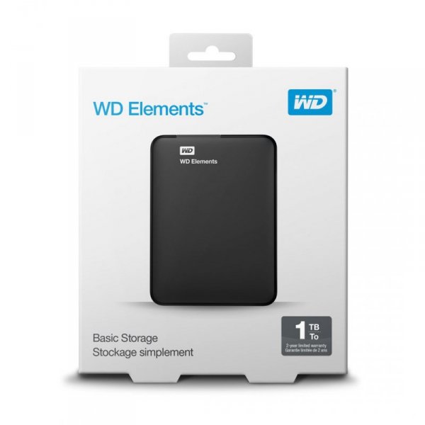 Dysk zewnętrzny HDD WD Elements Portable WDBUZG0010BBK-WESN (1 TB; 2.5&quot;; USB 3.0; 5400 obr/min; kolor czarny)