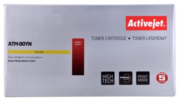 Toner Activejet ATM-80YN (zamiennik Konica Minolta TNP80Y; Supreme; 9000 stron; żółty)