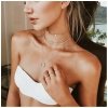 Naszyjnik choker delikatny 4W1 poczwórny złoty N747